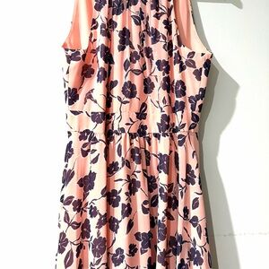 Floral Sleeveless Dress in Pink and Purple